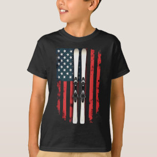 T-shirt Drapeau américain Ski alpin _6