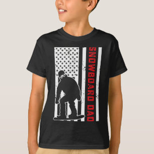 T-shirt Drapeau américain Snowboard Papa Snowboardeur Papa