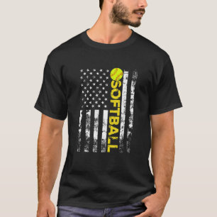 T-shirt Drapeau américain Softball Team Cadeaux
