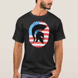 T-shirt Drapeau américain Sparta Soldier Gladiateur Sparta