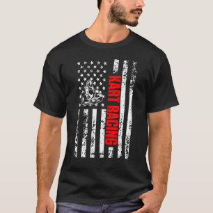 T-shirt Drapeau américain Sports Patriotique Go Kart Racin
