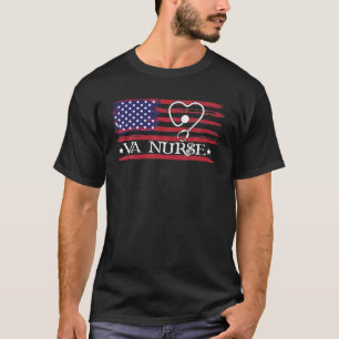 T-shirt Drapeau Américain Stethoscope Infirmière Patriotiq