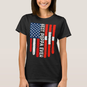 T-shirt Drapeau américain Suisse Drapeau meilleur Poppa ja