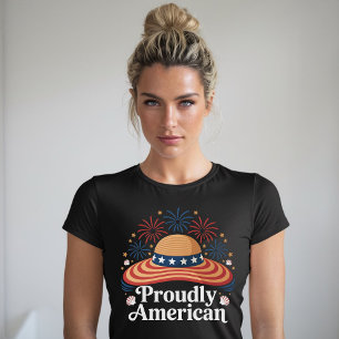 T-shirt Drapeau américain Sunhat - Fièrement américain
