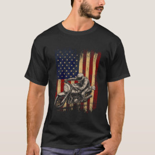 T-shirt Drapeau Américain Super Vélo Moto Gp 4 juillet Dir
