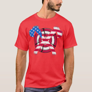 T-shirt Drapeau américain sur le lanceur Ax amusant Ax Thr