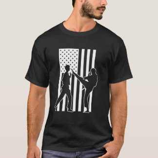 T-shirt Drapeau américain Taekwondo Martial Arts