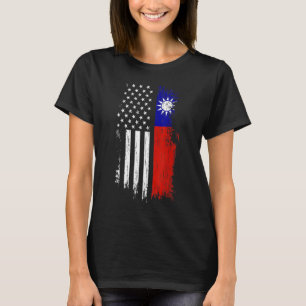 T-shirt Drapeau américain taïwanais - Fierté Taiwan USA