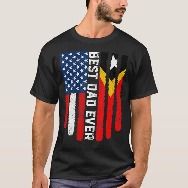 T-shirt Drapeau américain Timor Oriental Drapeau meilleur  (Devant)