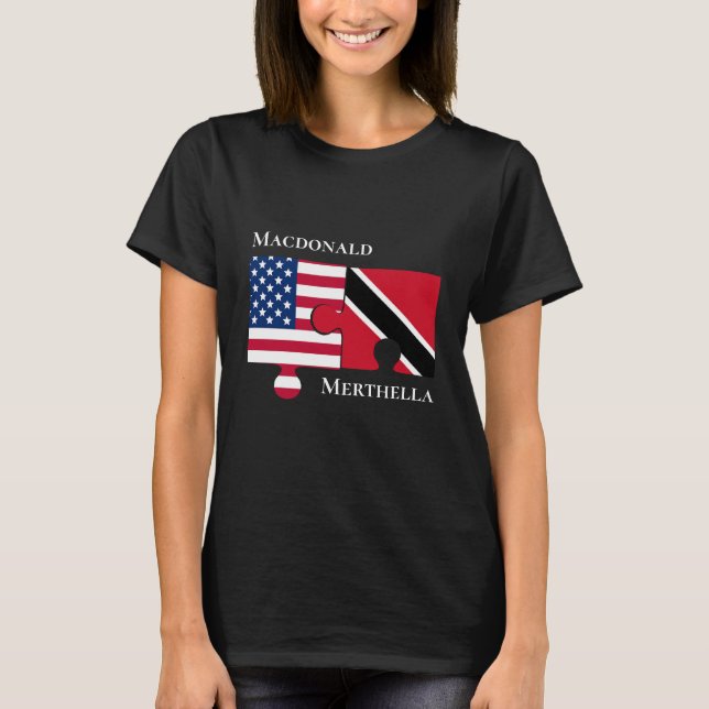 T-shirt Drapeau américain Trinidad USA personnalisé (Devant)