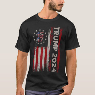 T-shirt Drapeau américain Trump 2024