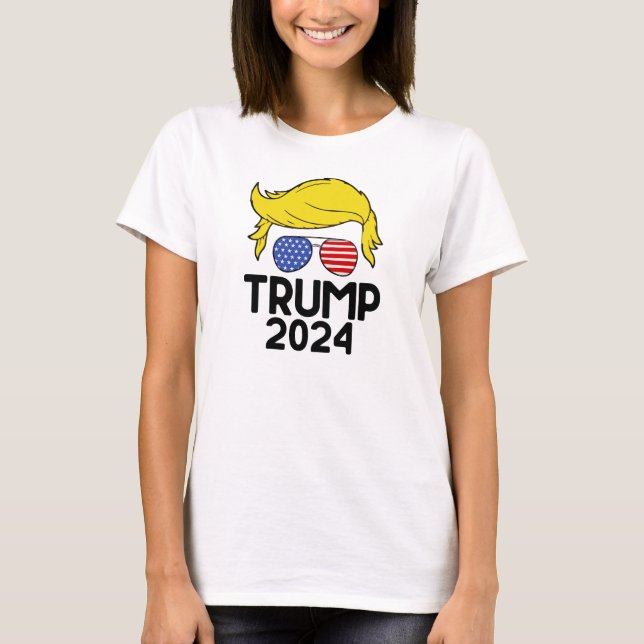 T-shirt Drapeau américain Trump 2024 (Devant)