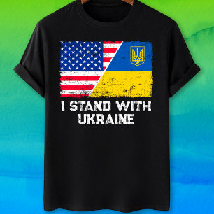 T-shirt Drapeau américain Ukraine Ukrainienne Je suis avec
