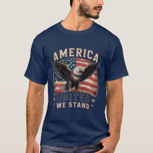 T-Shirt Drapeau Américain Unis Nous Tenons Fiers