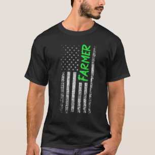 T-shirt Drapeau américain USA agriculteur éleveur agricult