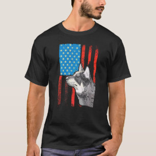 T-shirt Drapeau américain Usa Chien patriotique Bétail aus