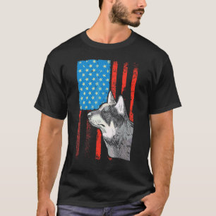T-shirt Drapeau américain Usa Chien patriotique Bétail aus