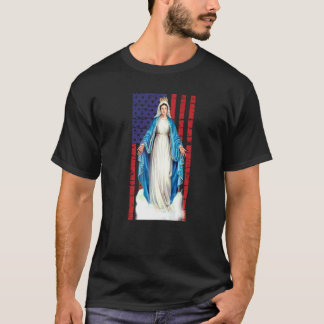 T-shirt Drapeau Américain USA Marian Notre Dame Premium