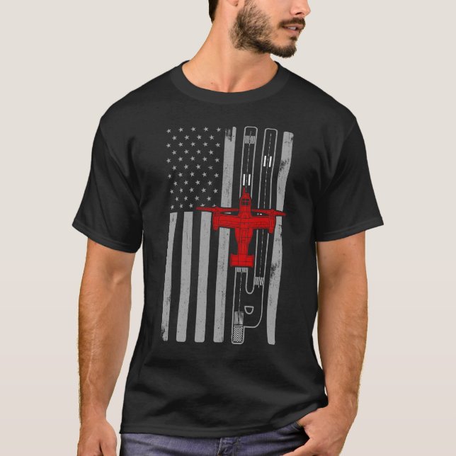 T-shirt Drapeau américain V-22 Osprey Helicopter V22 (Devant)