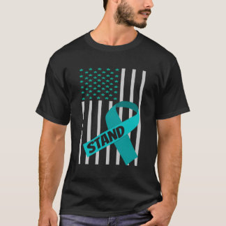 T-shirt Drapeau américain vert ruban chemise Scoliose Sens