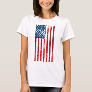 T-shirt drapeau américain vertical