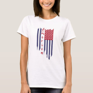 T-shirt Drapeau américain vertical artistique