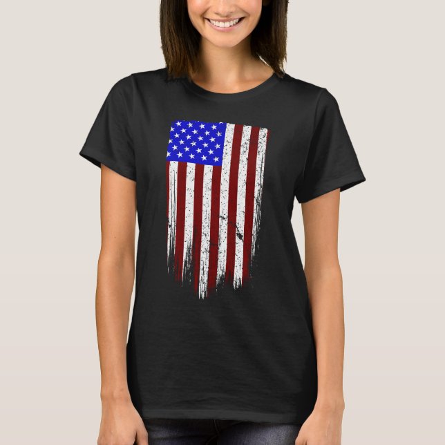 T-shirt Drapeau américain vertical Grunge (Devant)