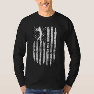 T-shirt Drapeau américain Vêtements de golf - Golfer Vinta