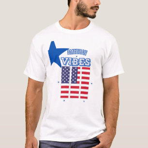 T-shirt Drapeau américain Vibes   Étoiles patriotiques et 