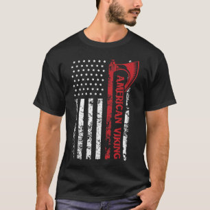 T-shirt Drapeau américain Viking Norseman Odin Thor