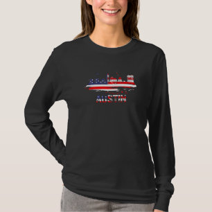 T-shirt Drapeau américain Ville Austin Texas Skyline