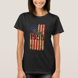 T-shirt Drapeau américain vintage 1955 70e anniversaire ca