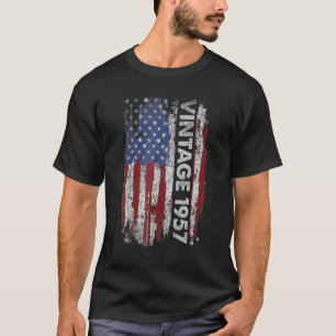 T-shirt Drapeau américain vintage 1957 65e B 65 ans
