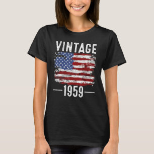 T-shirt Drapeau américain Vintage 1959, 63e anniversaire