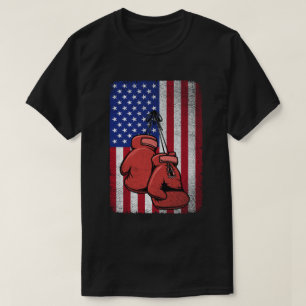 T-shirt Drapeau américain vintage 4 juillet Boxe