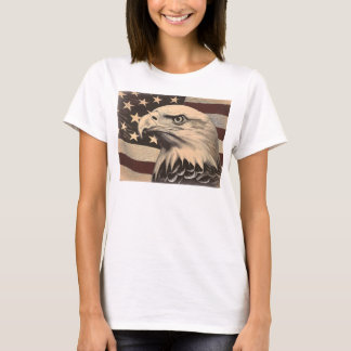 T-shirt Drapeau américain vintage avec aigle chauve 