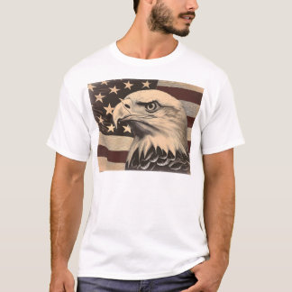 T-shirt Drapeau américain vintage avec aigle chauve