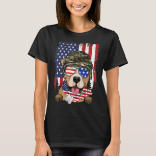 T-shirt Drapeau Américain Vintage Branché 4 Juillet Pitbul