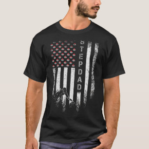 T-shirt Drapeau américain vintage Curling Stepdad Curler S