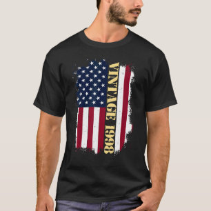 T-shirt Drapeau américain Vintage de 25 ans 1998 Drapeau a