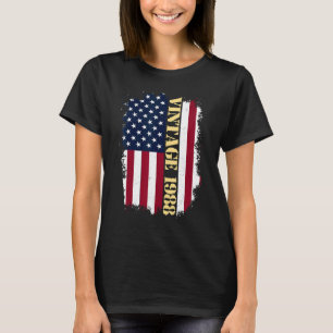 T-shirt Drapeau américain Vintage de 35 ans 1988 Drapeau a