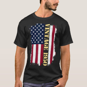 T-shirt Drapeau américain Vintage de 73 ans 1950 Drapeau a