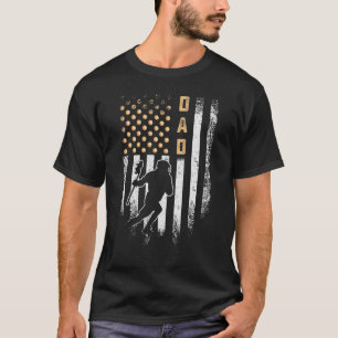 T-shirt Drapeau américain vintage Fier de crosse Papa Silh