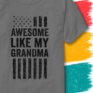T-shirt Drapeau Américain Vintage Génial Comme Ma Grand-Mè