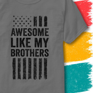 T-shirt Drapeau Américain Vintage Génial Comme Mes Frères