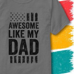 T-shirt Drapeau Américain Vintage Génial Comme Mon Père