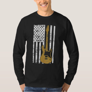 T-shirt Drapeau américain Vintage Guitar