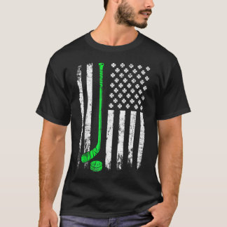 T-shirt Drapeau américain vintage hockey St Patricks Day