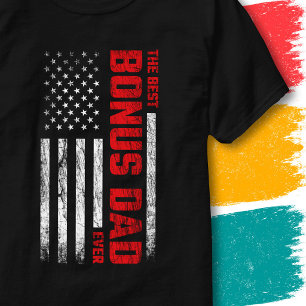 T-shirt Drapeau Américain Vintage Meilleur Beau-Père, Supe