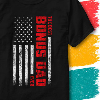 T-shirt Drapeau Américain Vintage Meilleur Beau-Père, Supe